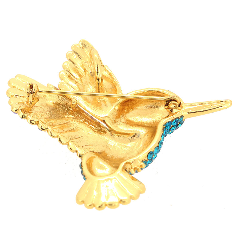 Multicolor Crystal Hummingbird Pin Brooch And Pendant