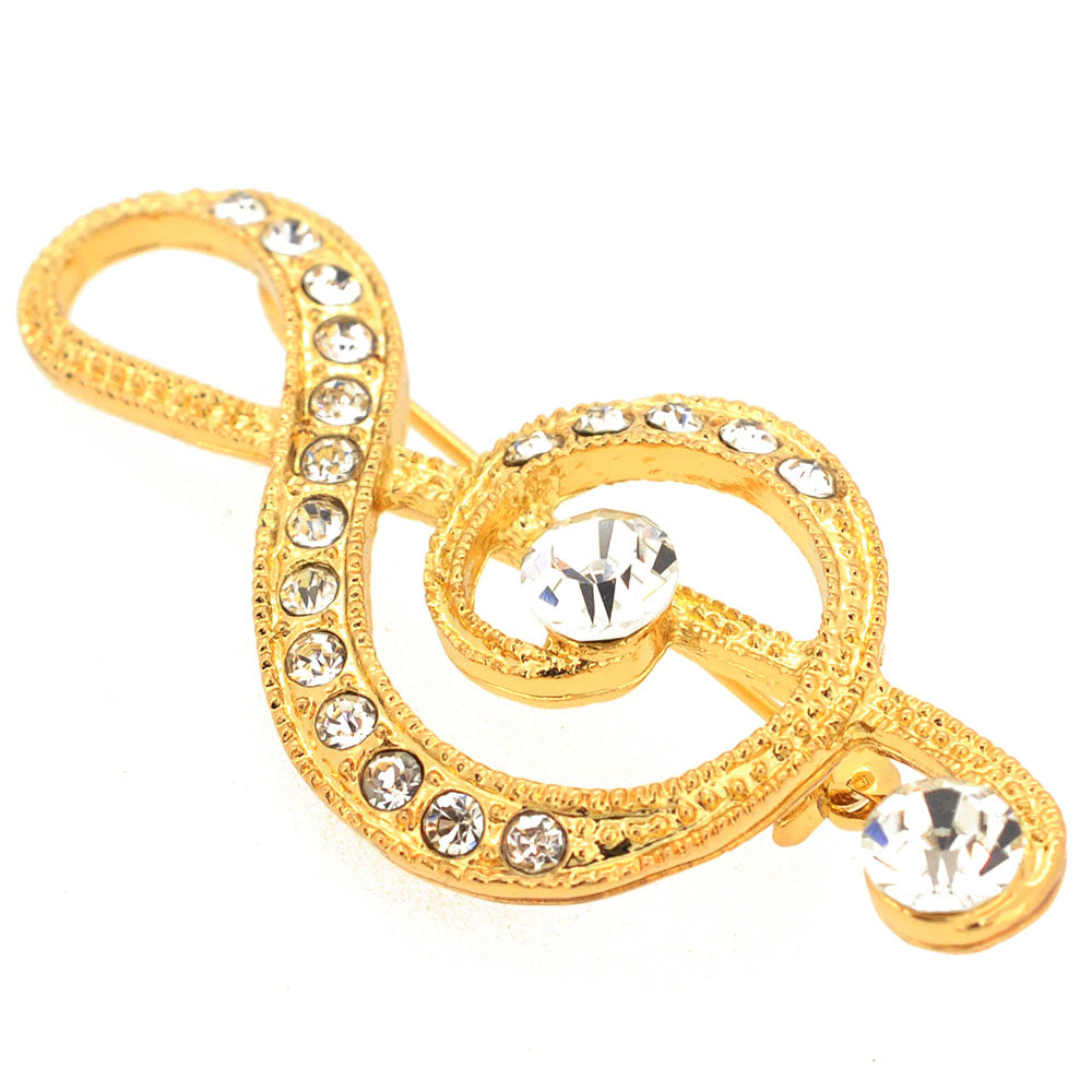 Golden Music Note Pin Brooch