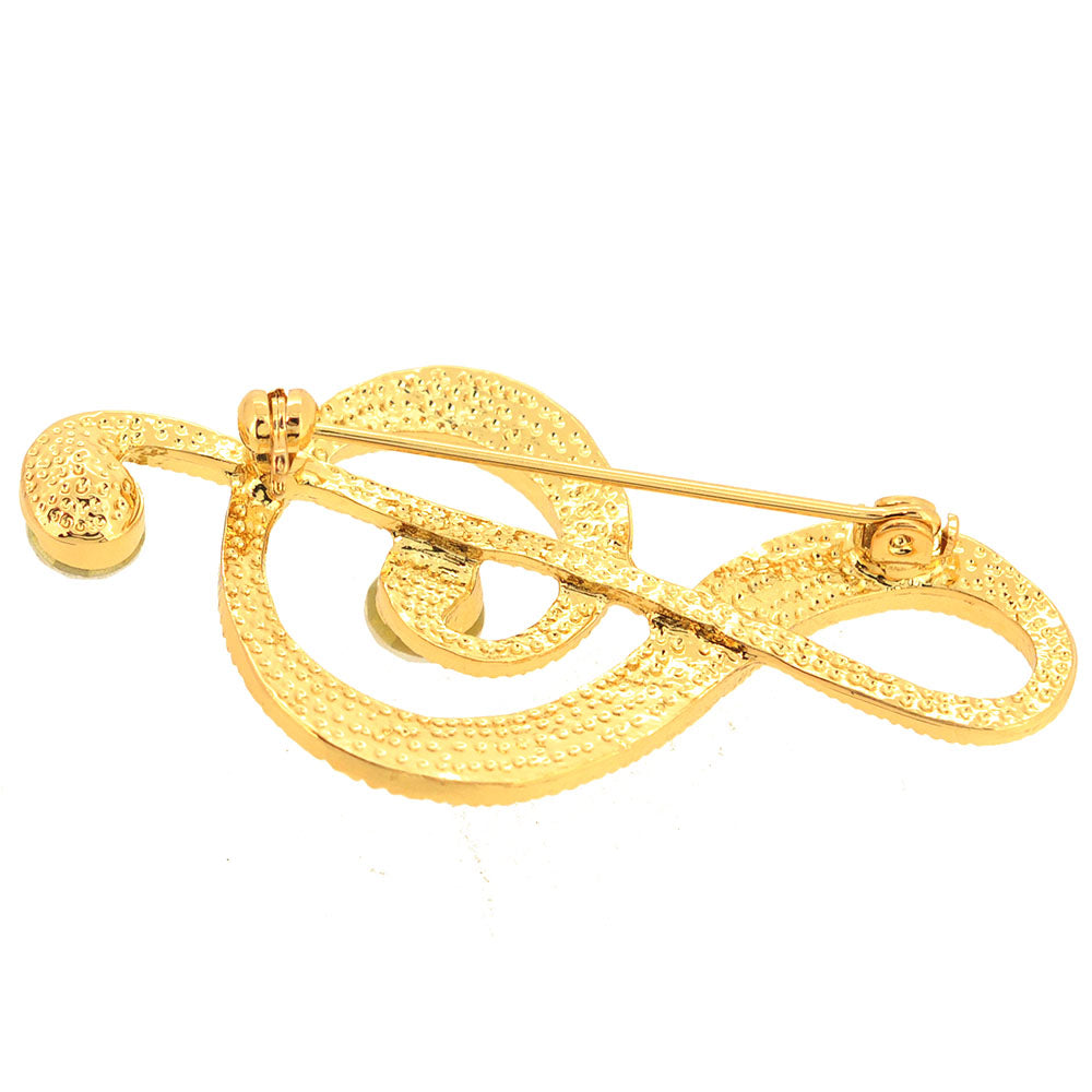 Golden Music Note Pin Brooch