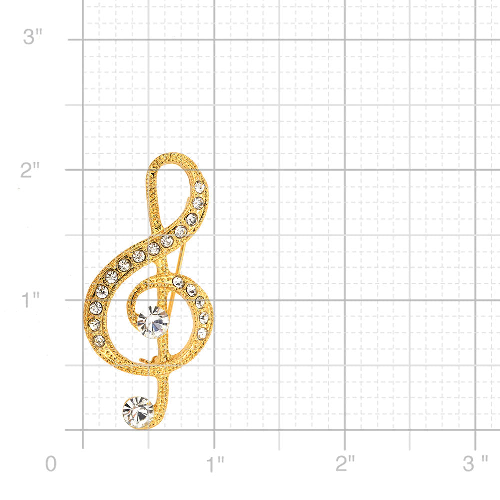 Golden Music Note Pin Brooch