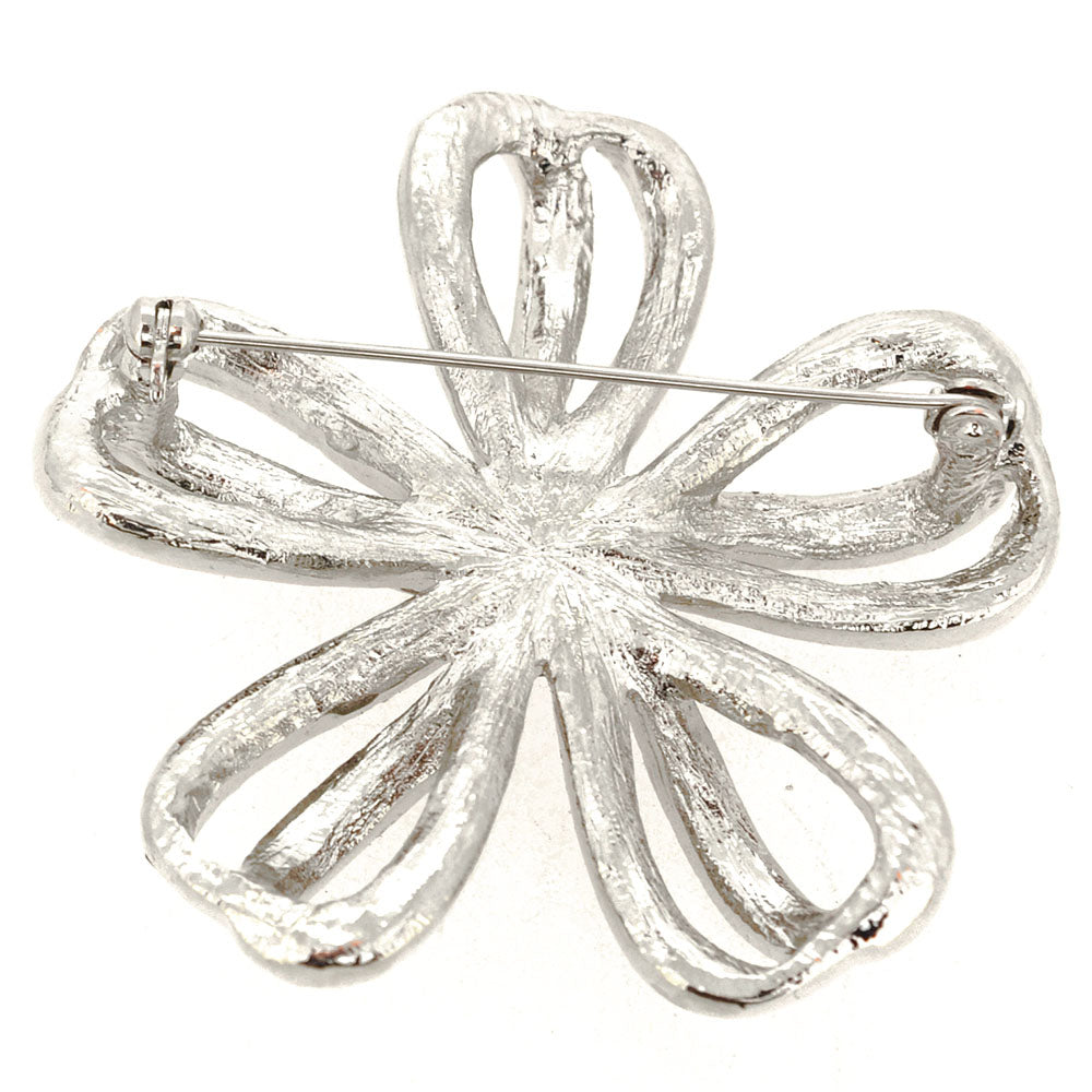 Purple Crystal Flower Pin Brooch