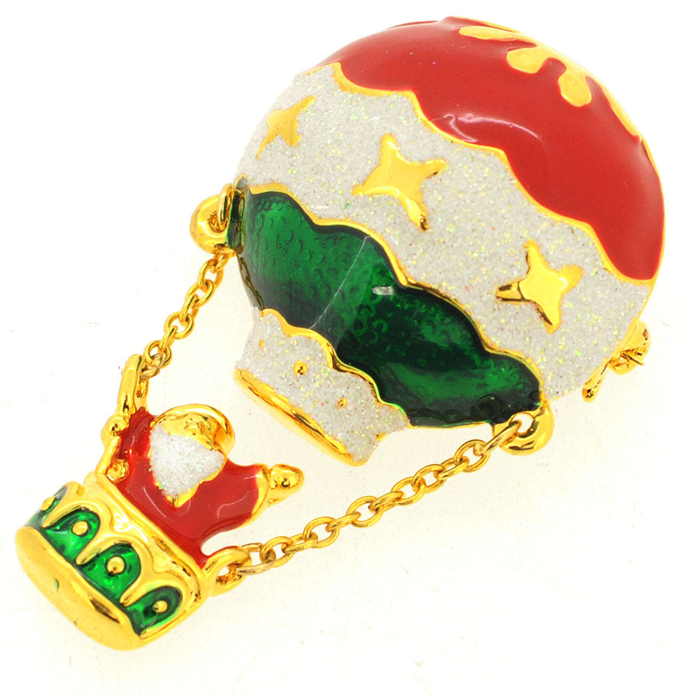 Christmas Santa Claus Hot Balloon Pin Brooch