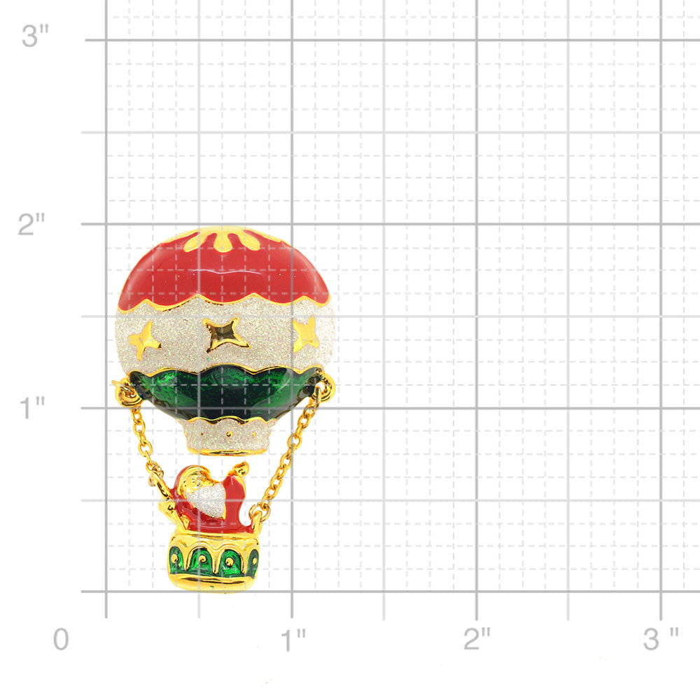 Christmas Santa Claus Hot Balloon Pin Brooch