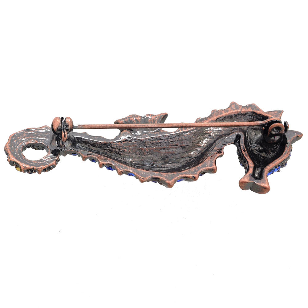 Sapphire Blue Seahorse Pin Brooch