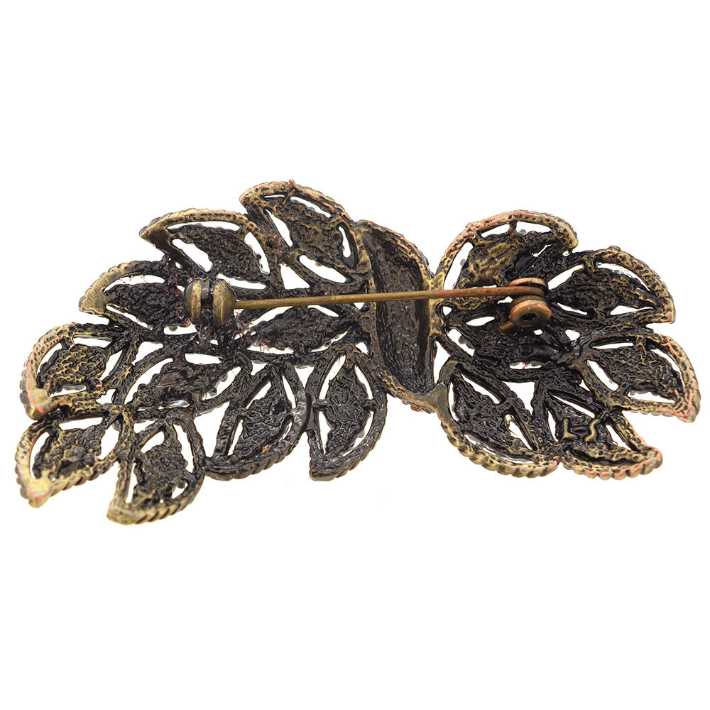 Vintage Style Crystal Bow Pin Brooch