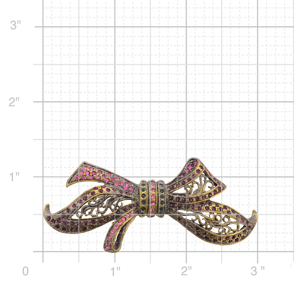 Vintagestyle Crystal Bow Pin Brooch