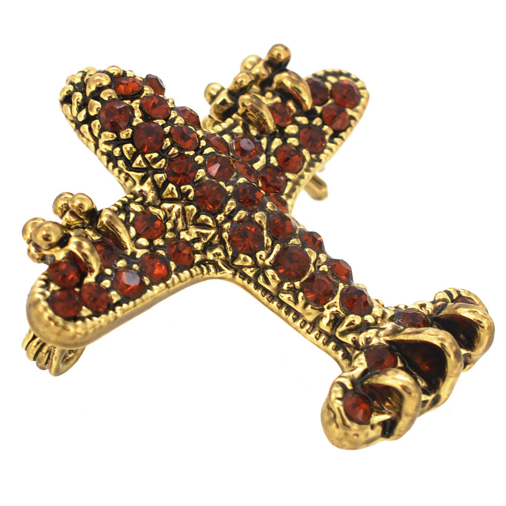 Vintagestyle Golden Airplane Pin Brooch