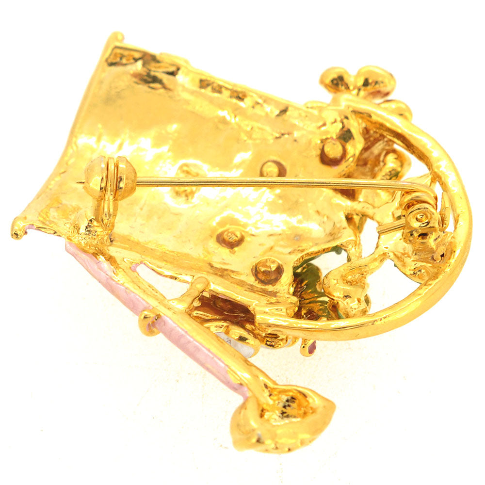 Pink Watering Can Pin Brooch