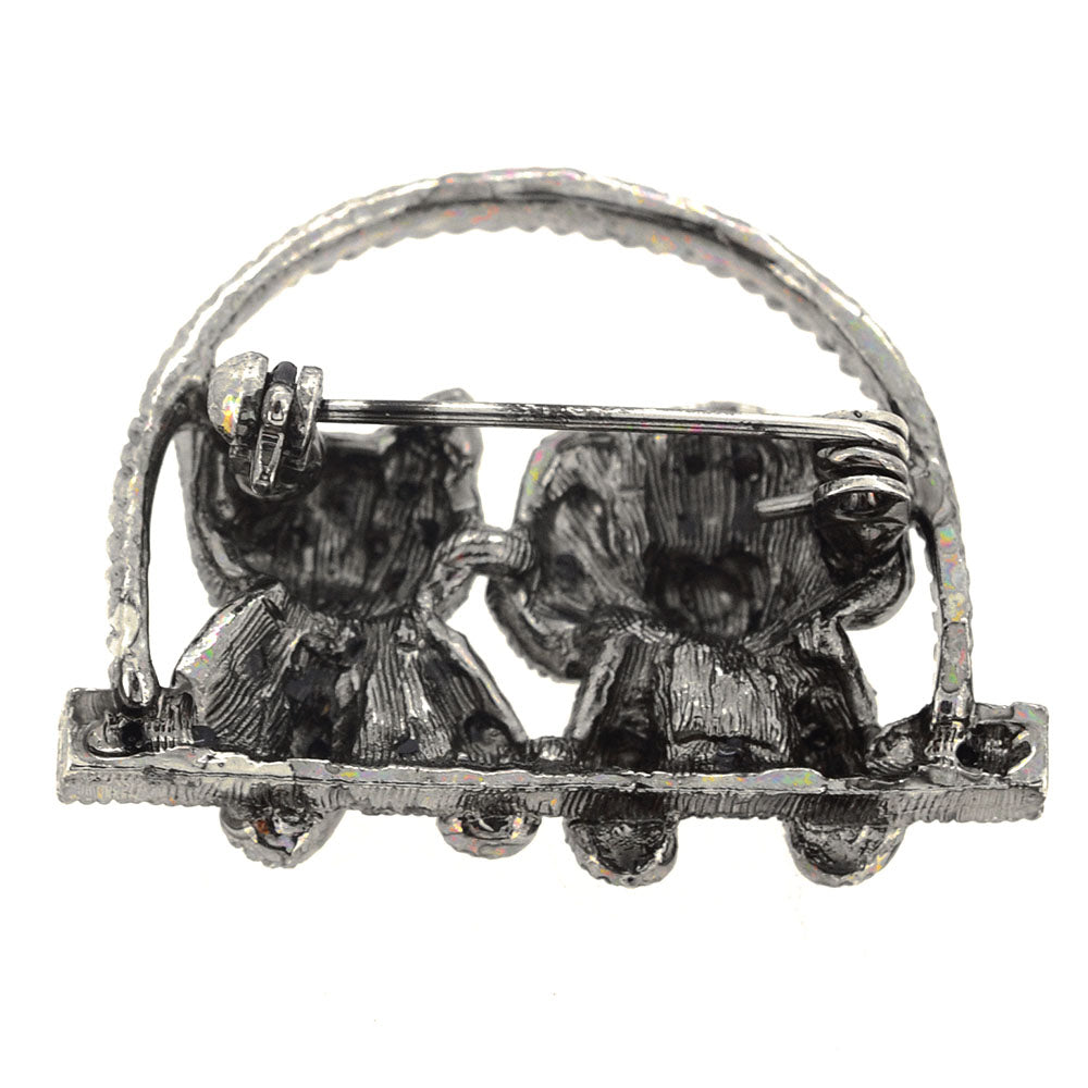 Black Dog And Kitty Pin Brooch