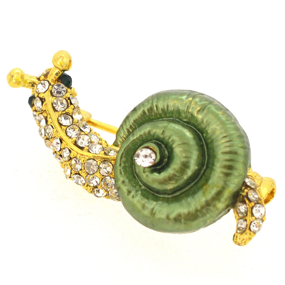 Green Snail Pin Brooch