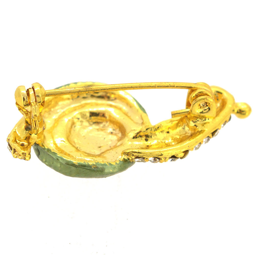 Green Snail Pin Brooch
