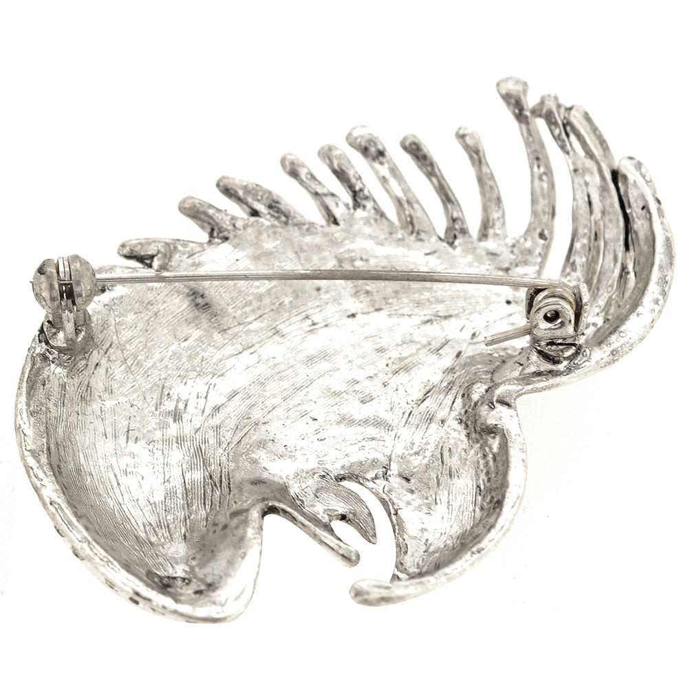 Silver Parrot Head Pin Brooch
