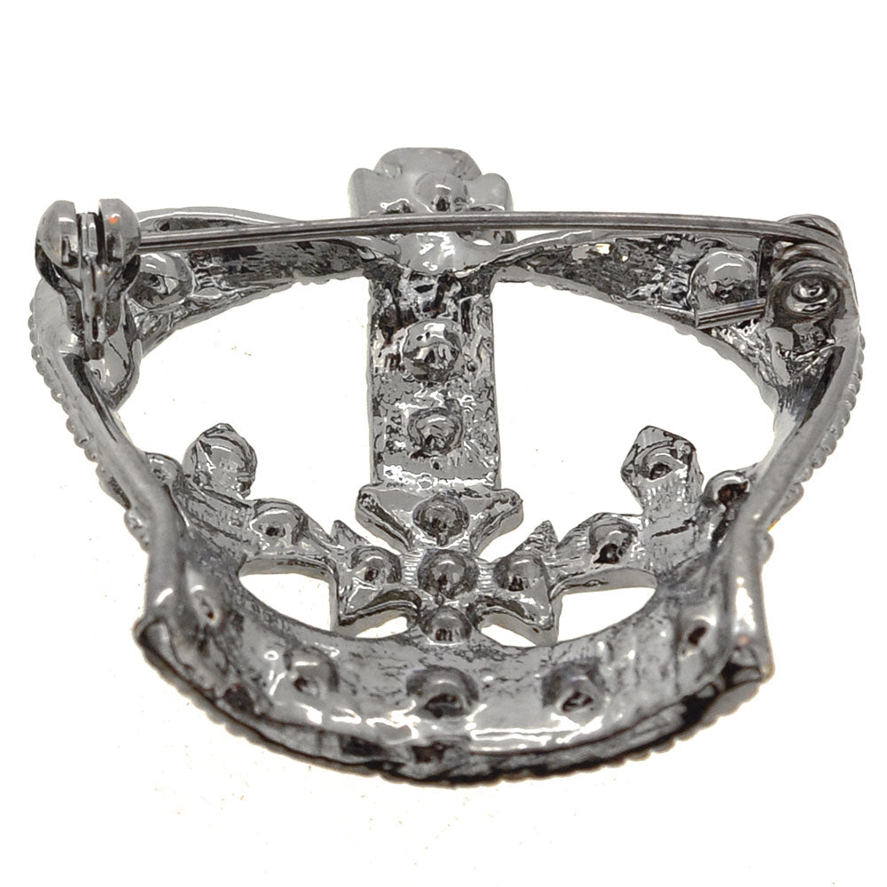 Olivine Crystal Crown Pin Brooch