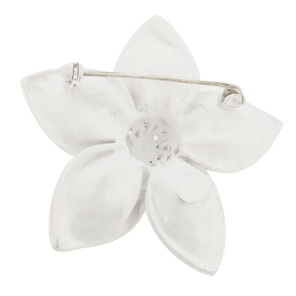 White Enamel Pin Brooch