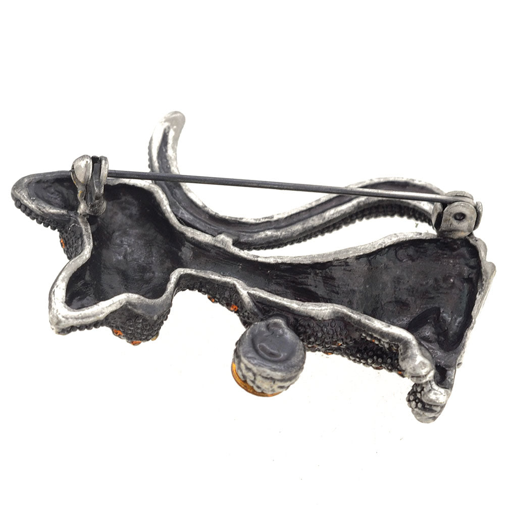 Vintage Topaz Cat Pin Brooch