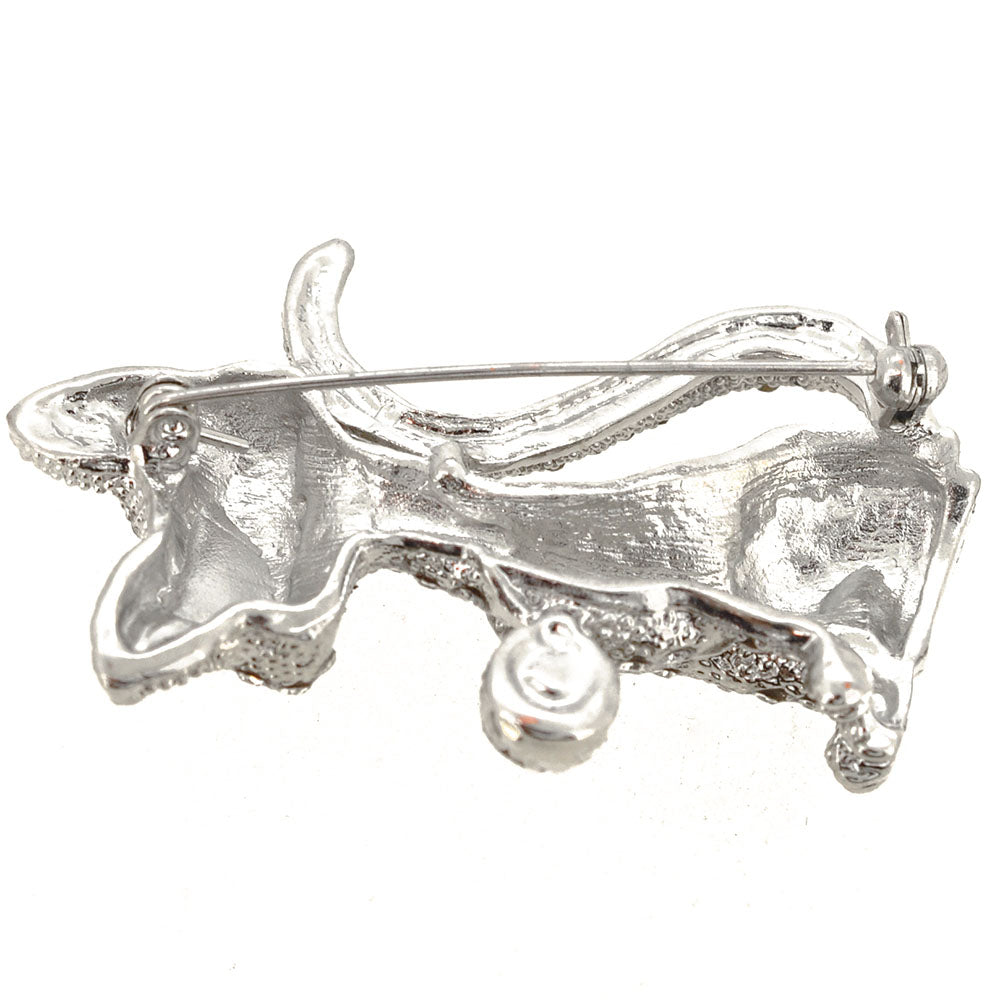 Vintage Silver Cat Pin Brooch