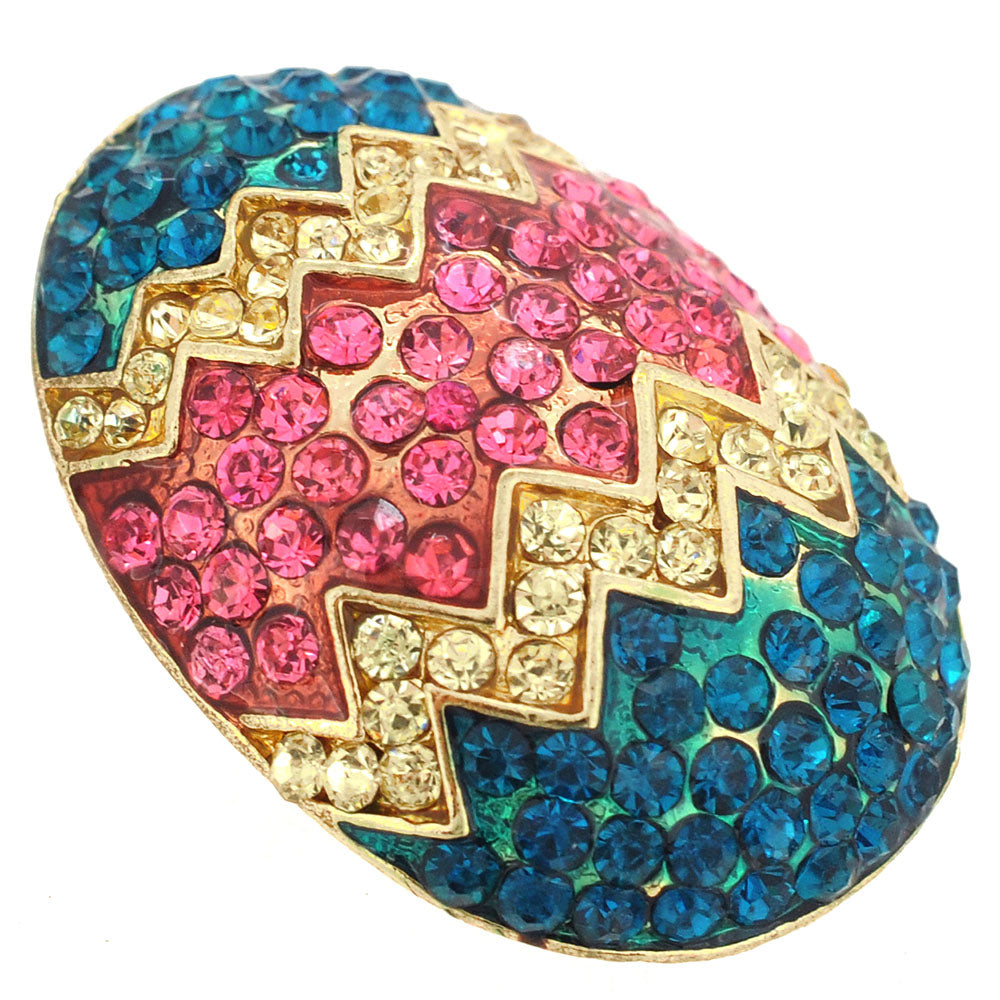 Pink Easter Egg Crystal Pin Brooch