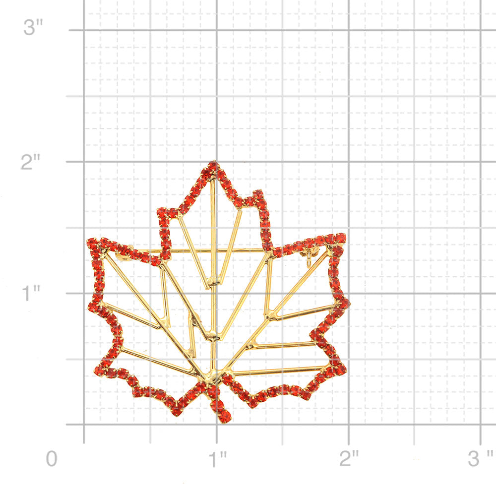 Orange Maple Fall Leaf Pin Brooch