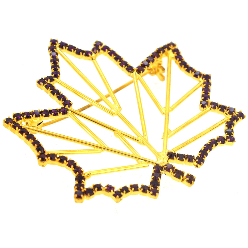 Purple Maple Fall Leaf Pin Brooch