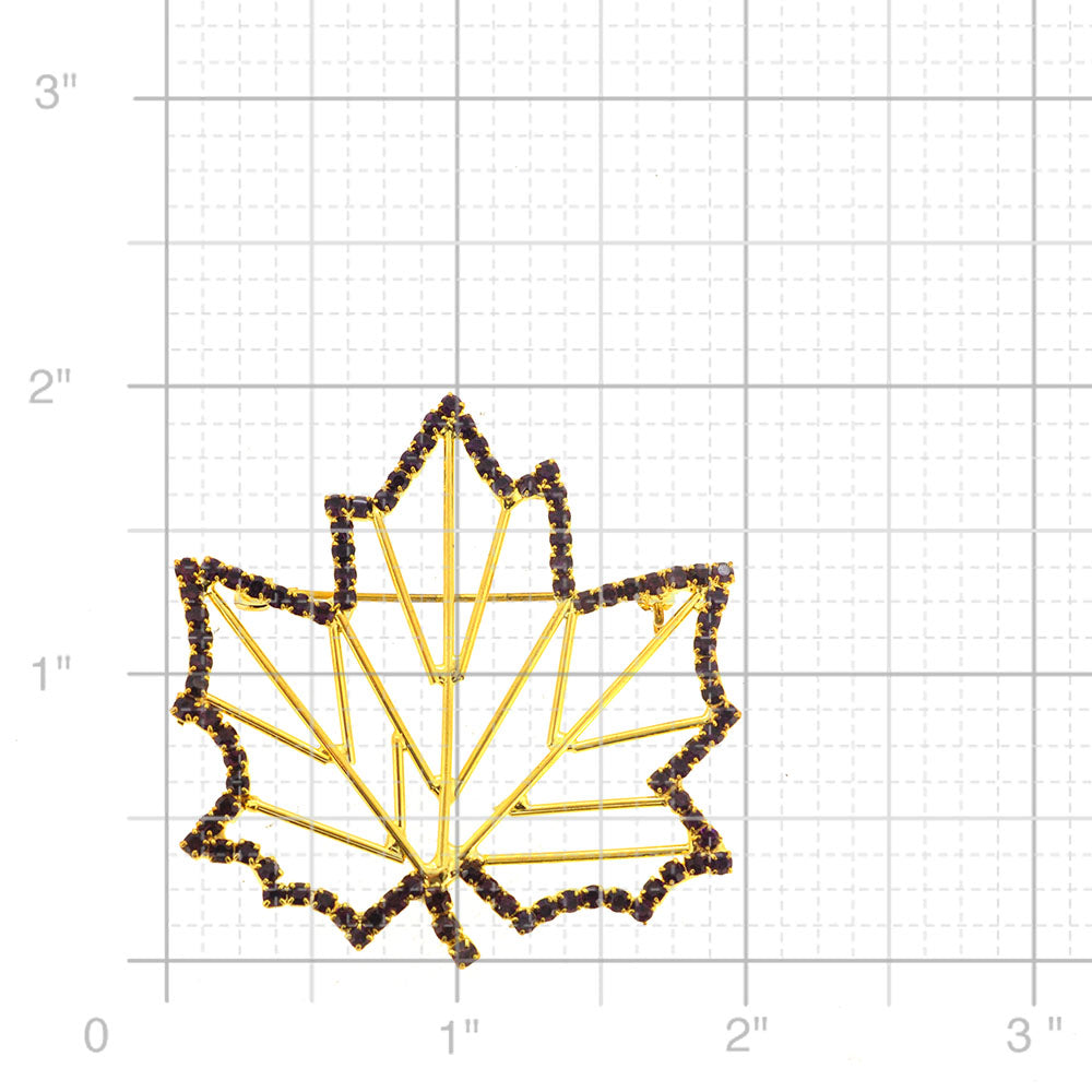 Purple Maple Fall Leaf Pin Brooch