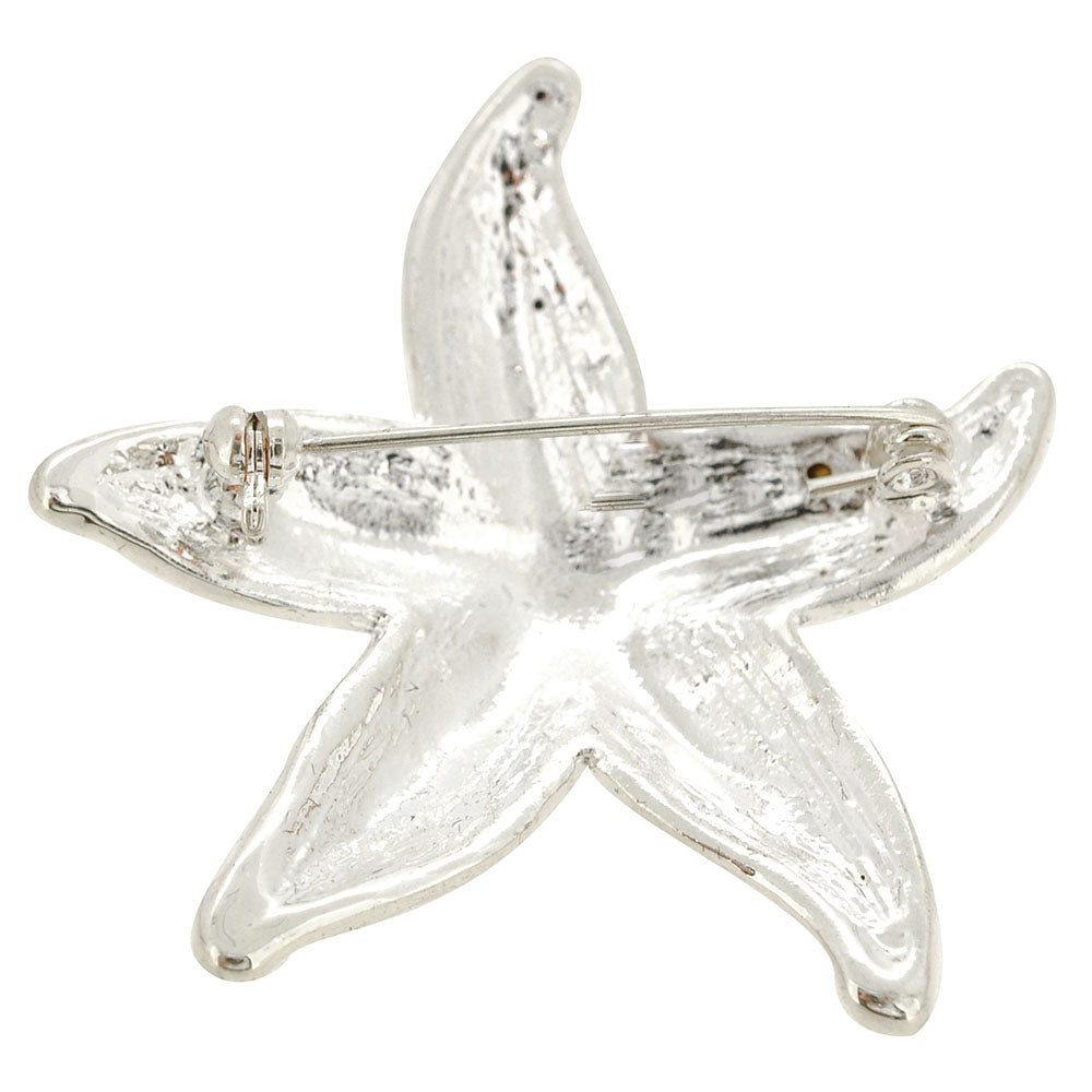 Silver Starfish Pin Brooch
