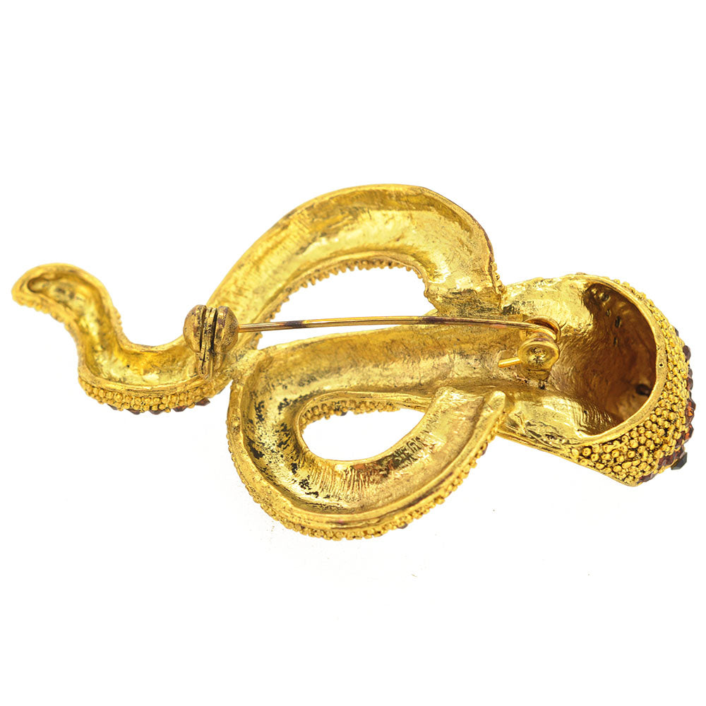 Golden Cobra/Naja Snake Brooch Pin