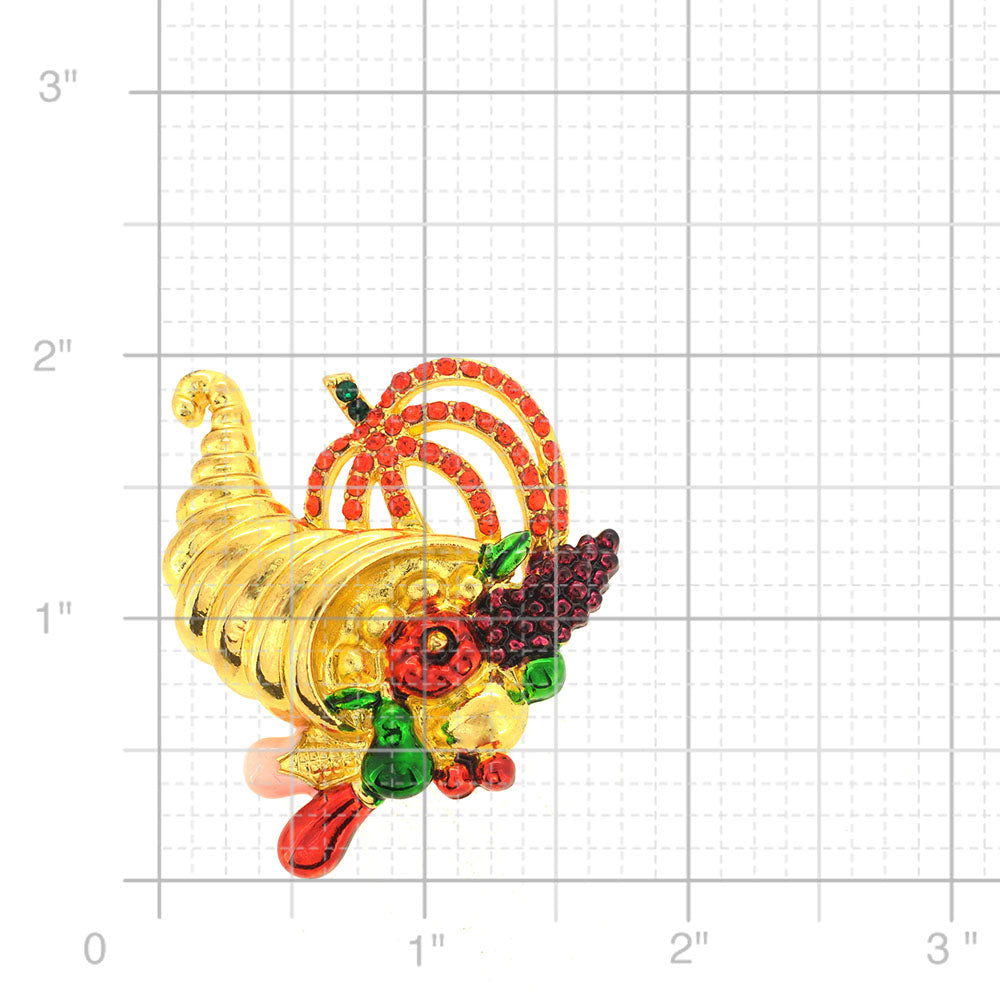 Golden Cornucopia Brooch Pin