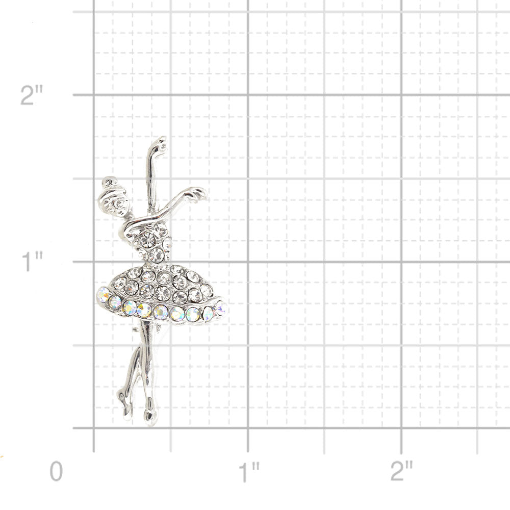 Silver Ballet Dancer Brooch