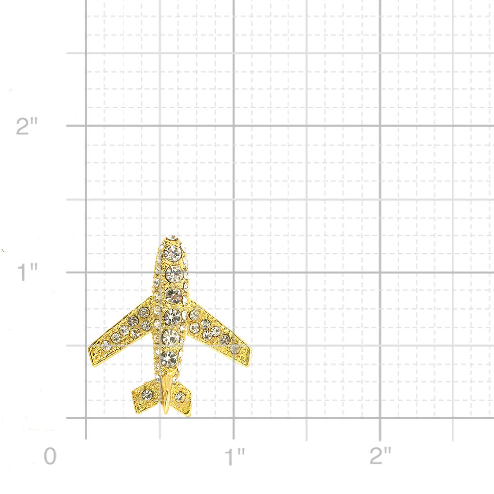 Golden Airplane Brooch