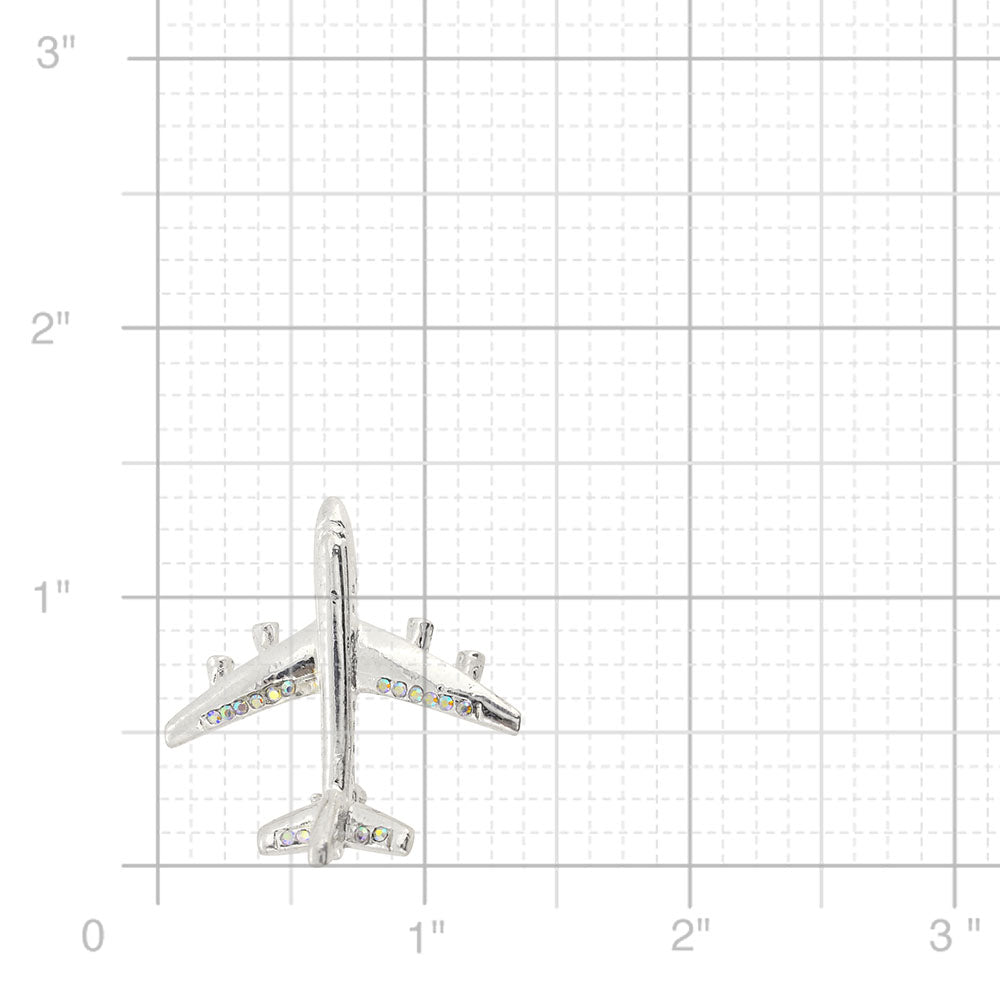 Silver Airplane Brooch