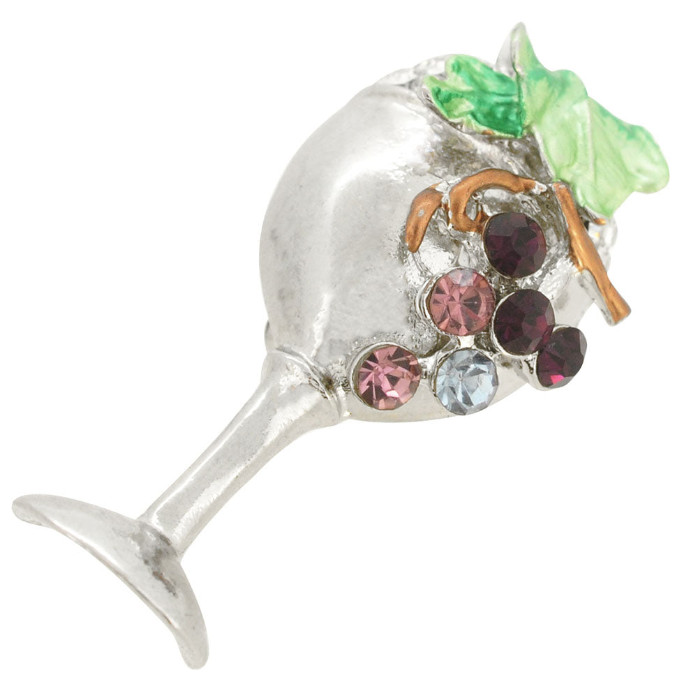 Purple Grapes Wine Glass Brooch