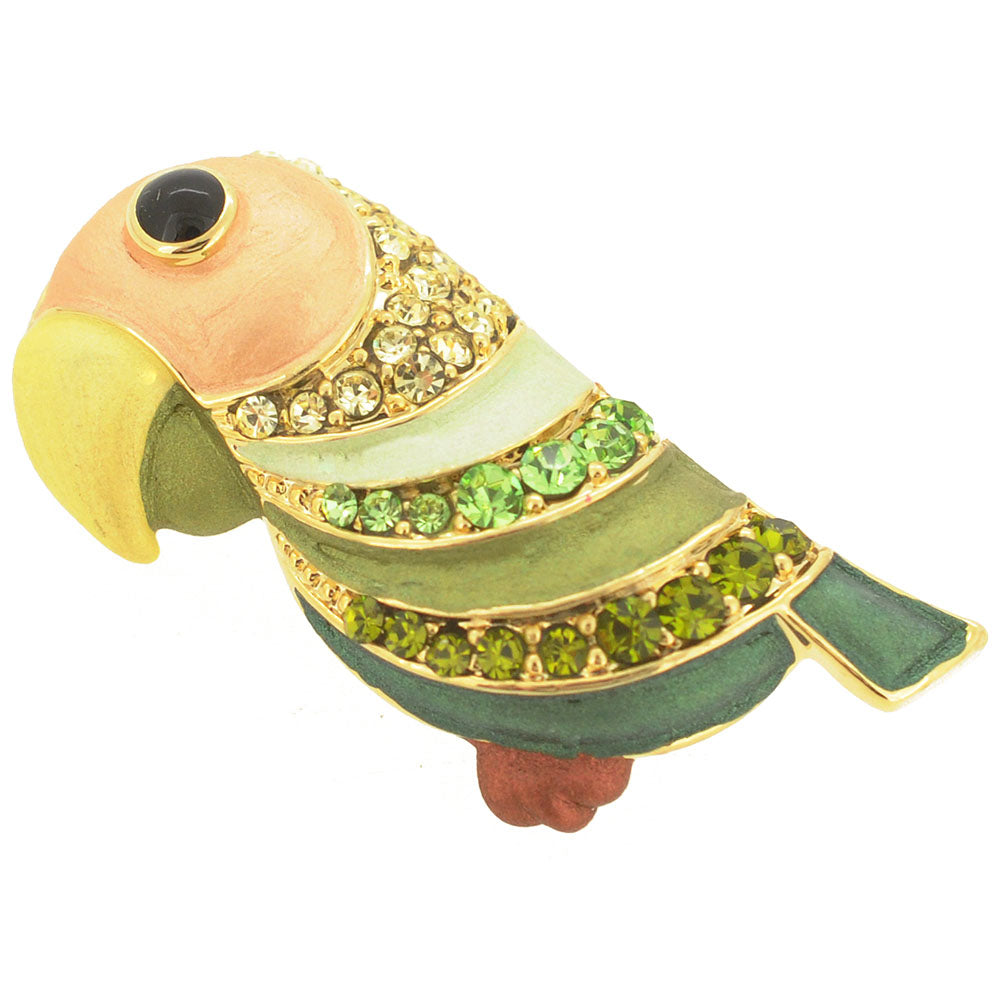 Green Parrot Pin Brooch