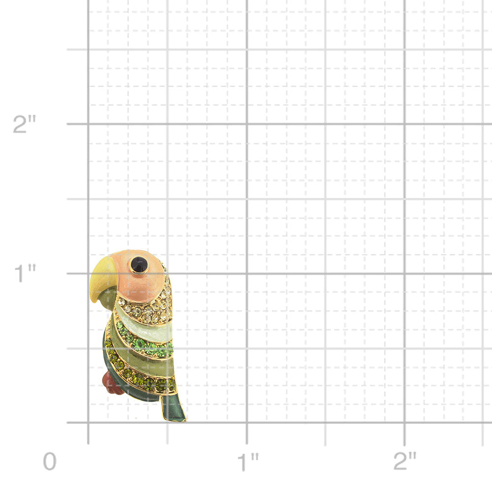 Green Parrot Pin Brooch