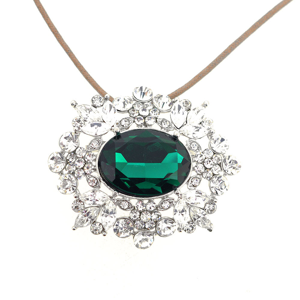 Emerald Flower Pin Wedding Pin Brooch And Pendant