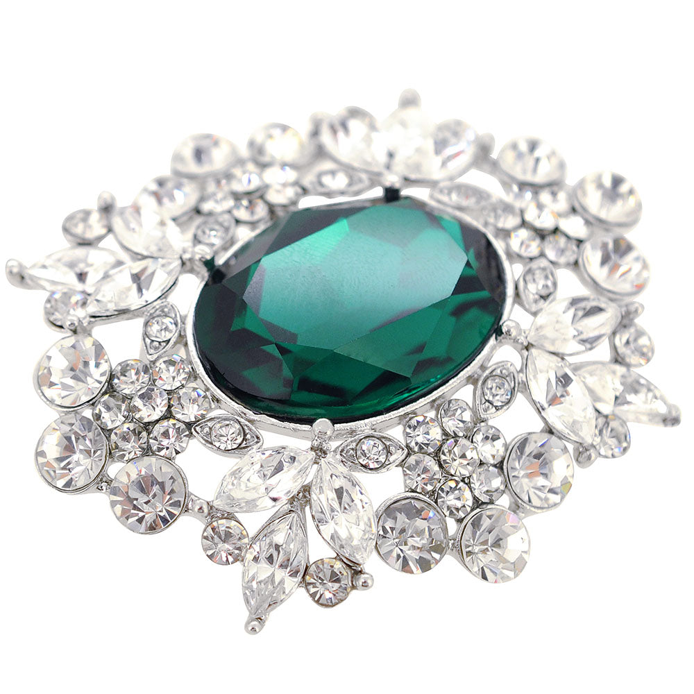 Emerald Flower Pin Wedding Pin Brooch And Pendant