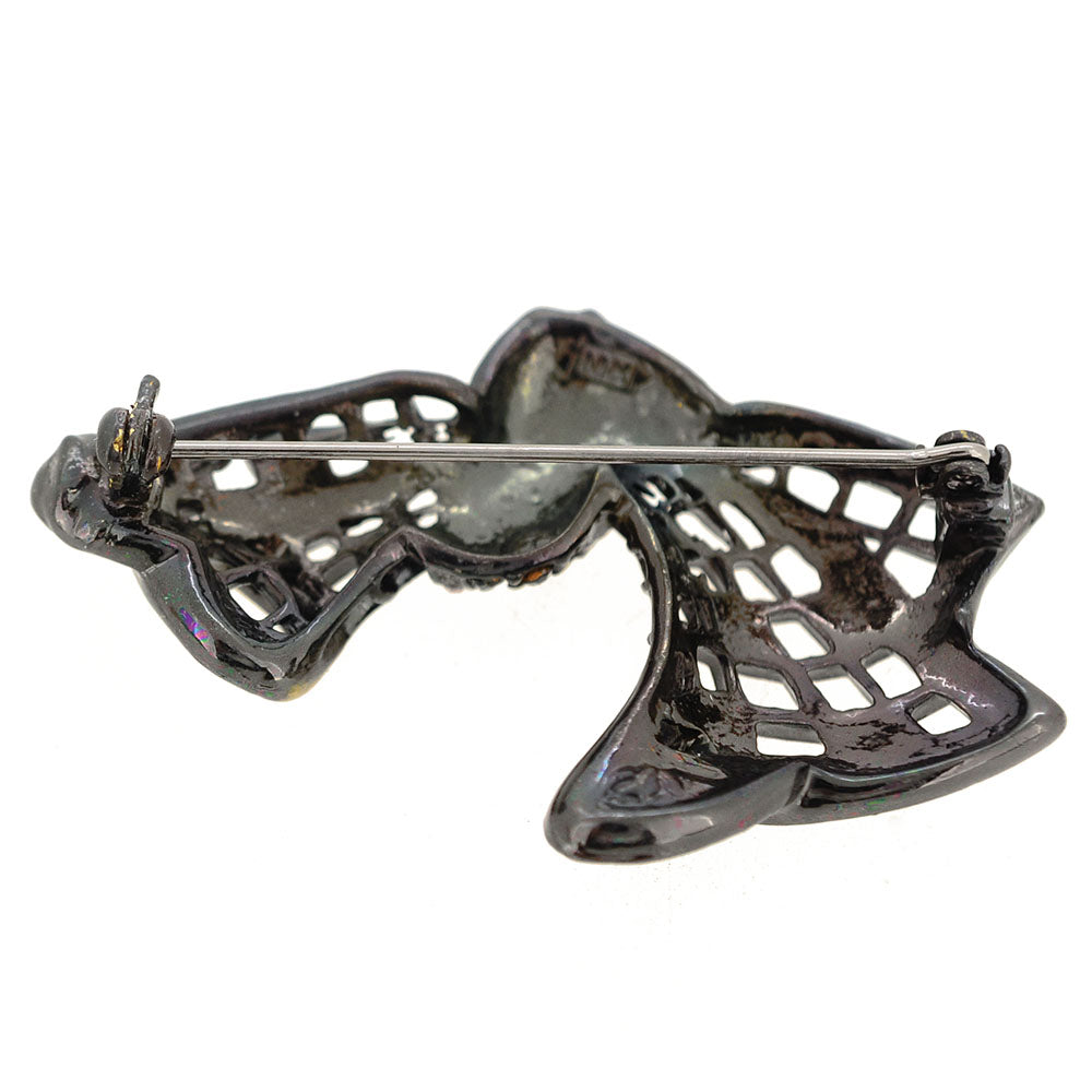 Vintage Style Crystal Bow Pin Brooch