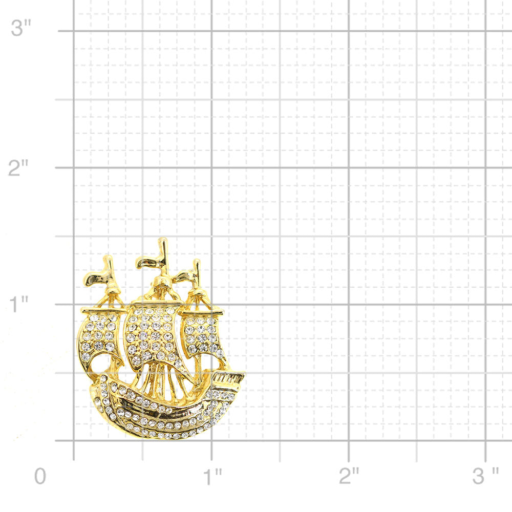 Vintage Sailing Ship Pin Brooch