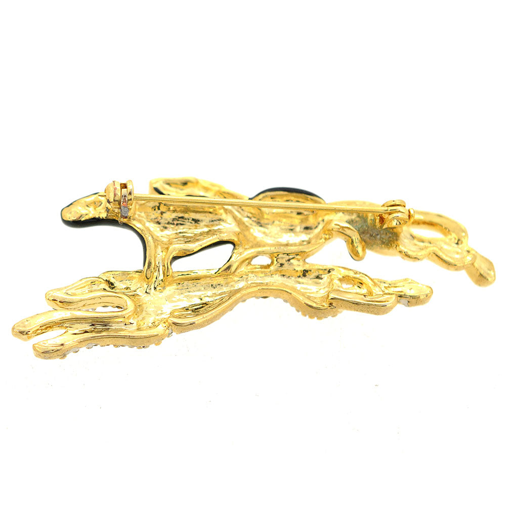 Running Dogs Pin Brooch