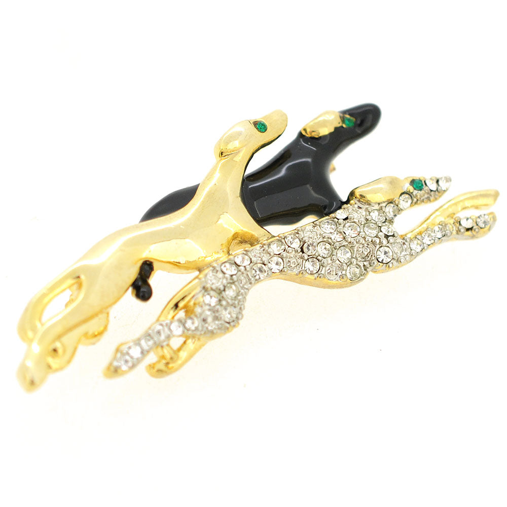 Running Dogs Pin Brooch