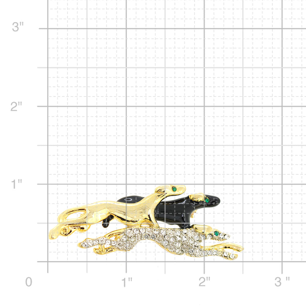 Running Dogs Pin Brooch