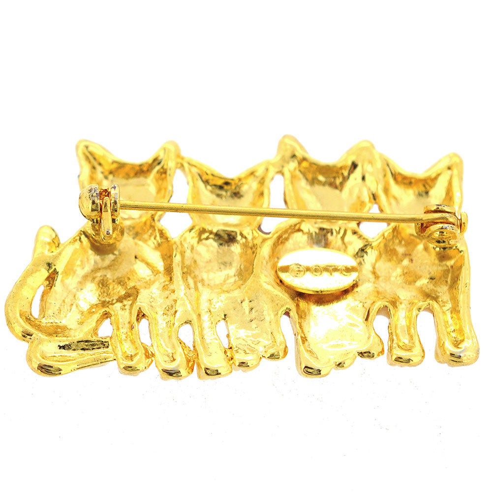 Four Cats Pin Brooch