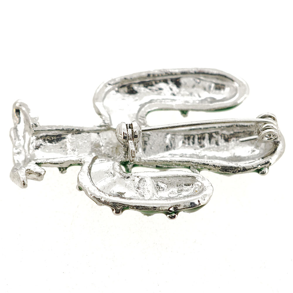Emerald Green Cactus Crystal Brooch Pin