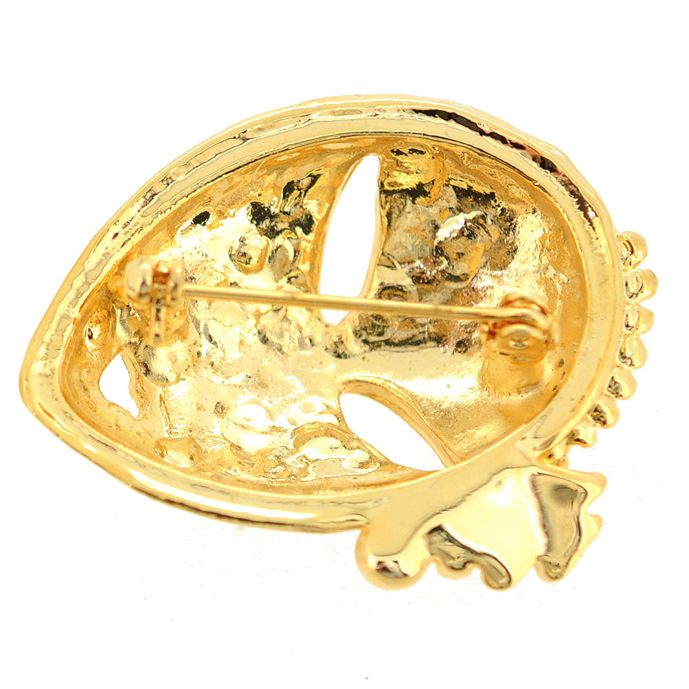Masquerade Mask Crystal Brooch Pin