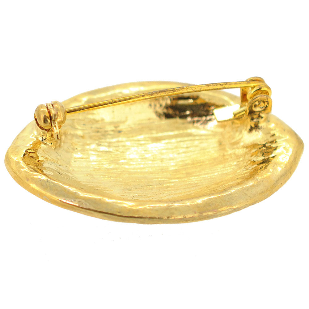 Brown Football Crystal Brooch Pin