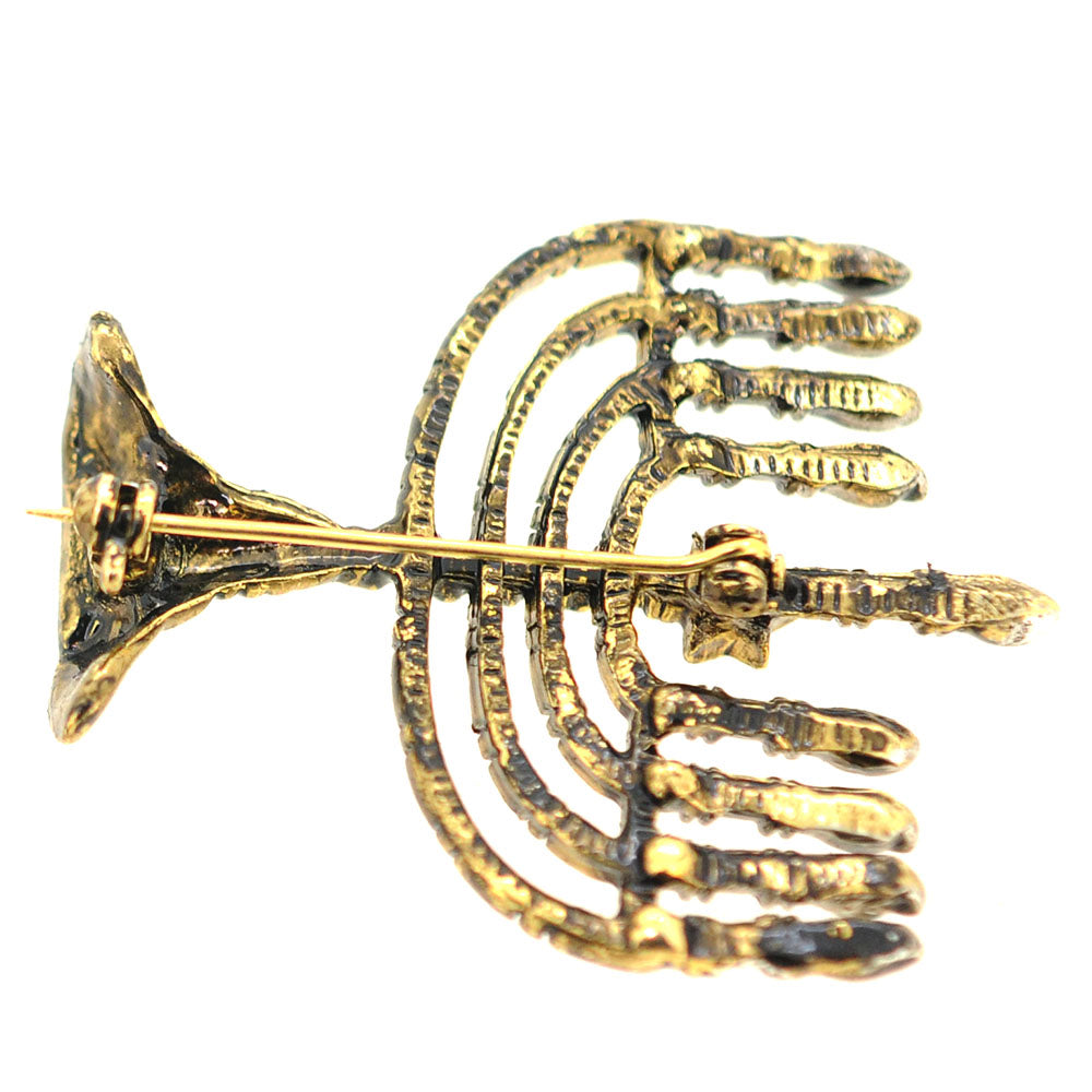 Hanukkah Menorah Brooch