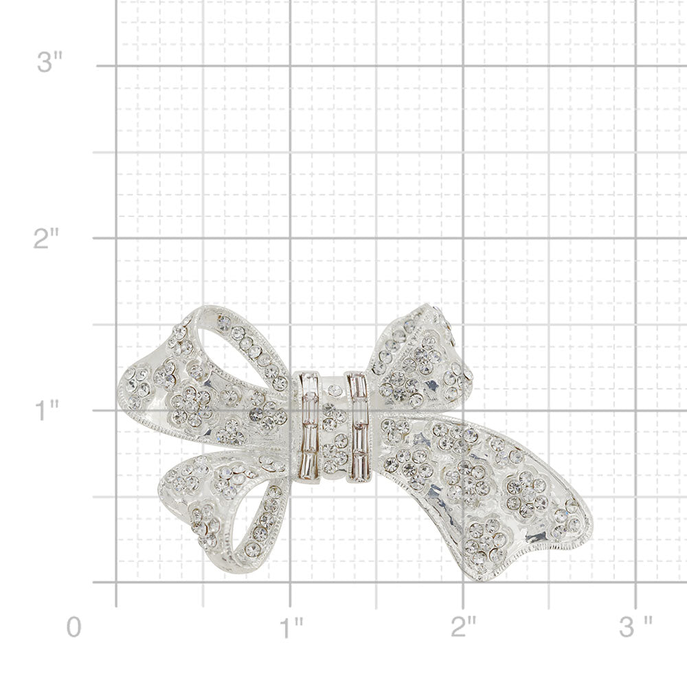 Crystal Bow Brooch Pin