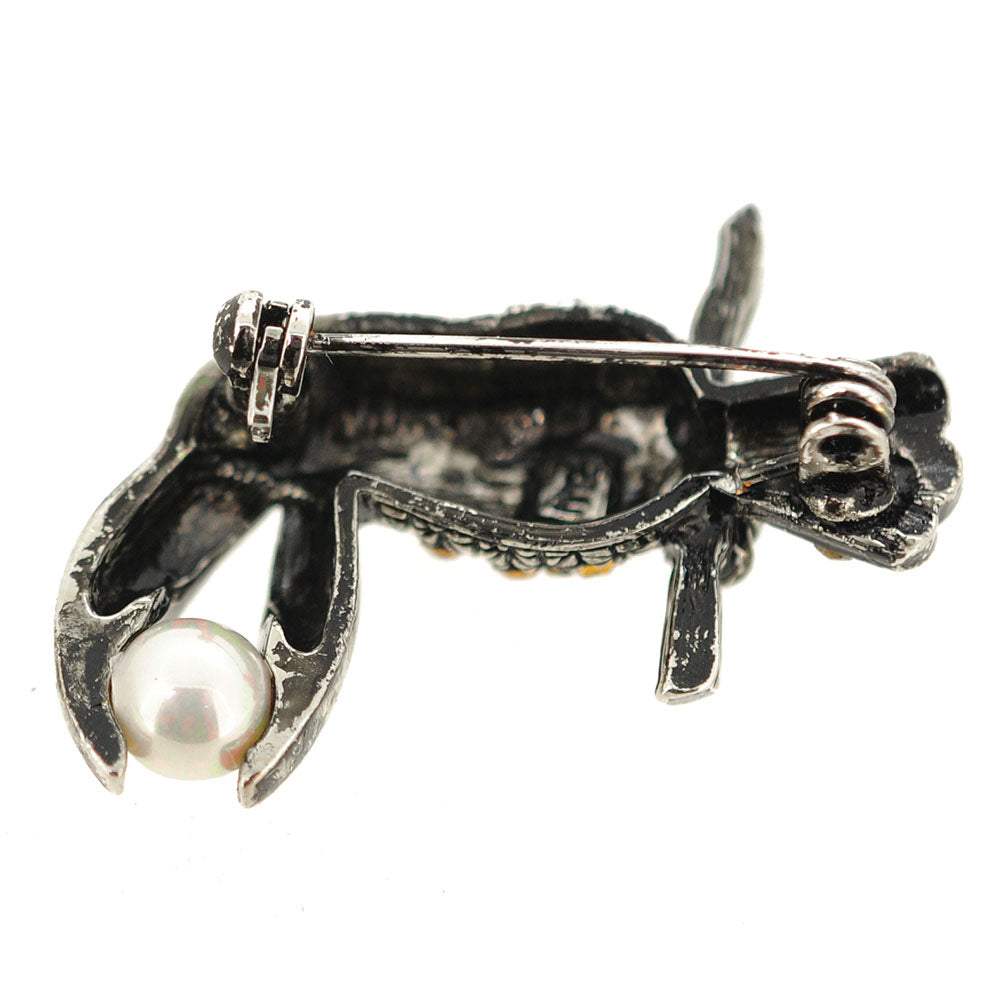 Parrot With Pearl Brooch