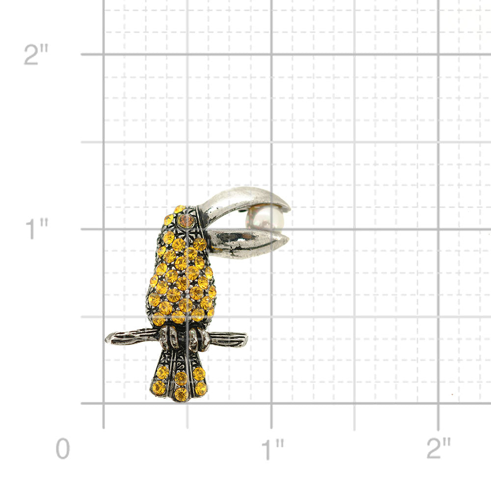 Parrot With Pearl Brooch