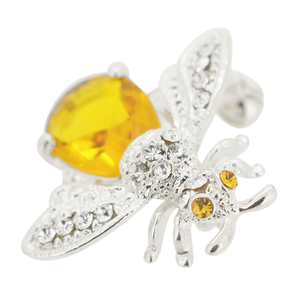 Yellow Crystal Bee Brooch