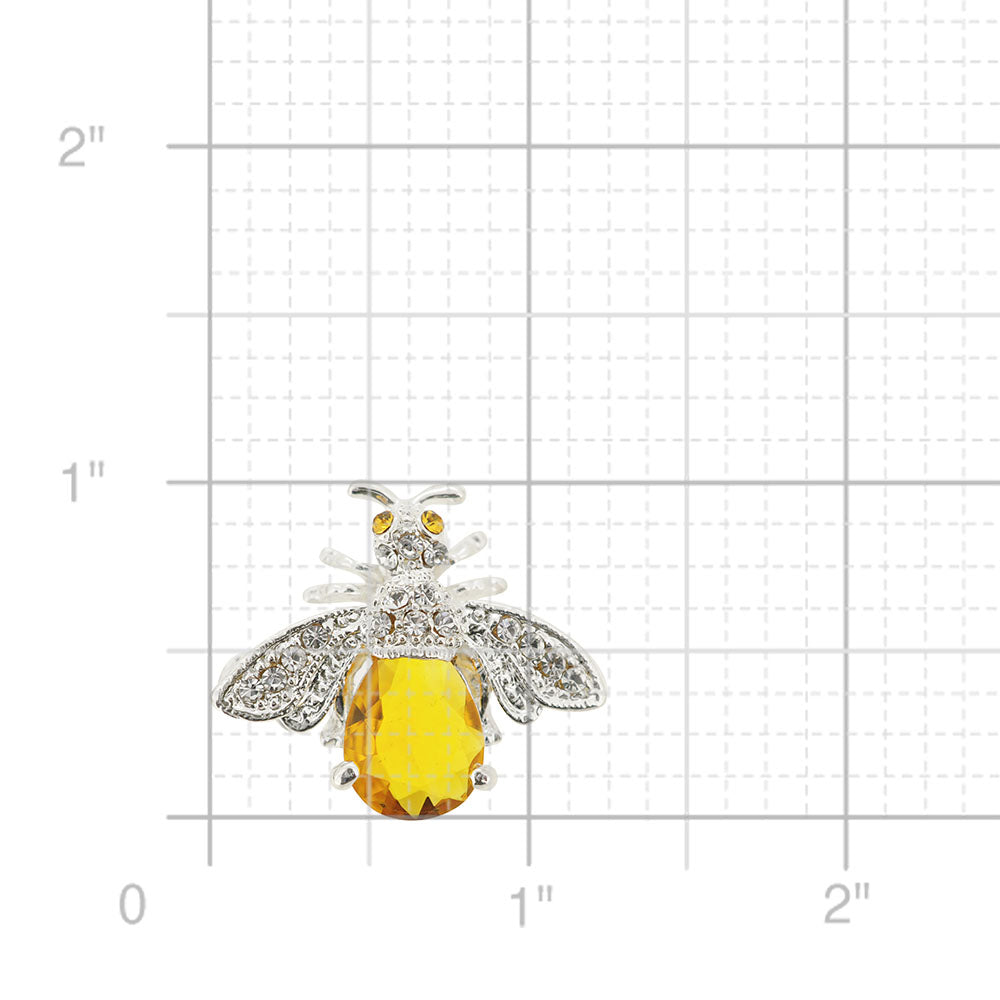 Yellow Crystal Bee Brooch